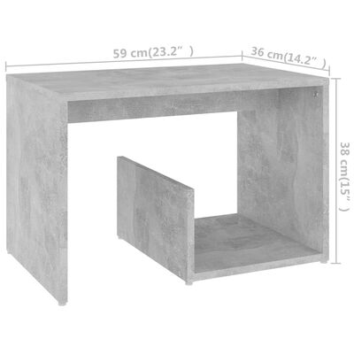 vidaXL Príručný stolík, betónovo sivý 59x36x38 cm, kompozitné drevo