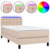 vidaXL Boxspring posteľ matrac a LED kapuč&iacute;nov&aacute; 90x200 cm umel&aacute; koža