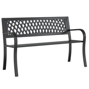 vidaXL Z&aacute;hradn&aacute; lavica čierna 120 cm oceľ