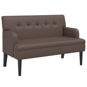 vidaXL Lavička s operadlom hned&aacute; 112x65,5x75 cm umel&aacute; koža
