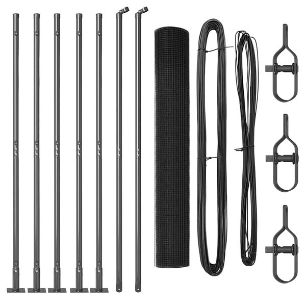 vidaXL Stĺp na plot. Siv&aacute; 10 x 0,8 m (19 x 19 mm sieť) Ocel a PVC