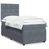 vidaXL Posteľn&yacute; r&aacute;m boxspring s matracom tmavosiv&yacute; 90x200 cm zamat