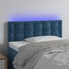 vidaXL Čelo postele s LED tmavomodr&eacute; 100x5x78/88 cm zamat