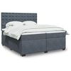 vidaXL Posteľný rám boxspring s matracom tmavosivý 200x200 cm zamat