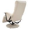 vidaXL Sklápacie masážne TV kreslo, krémovo biele, umelá koža