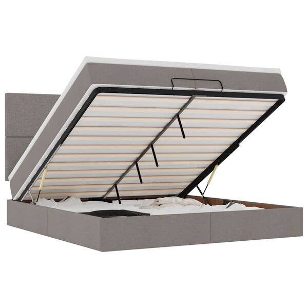 vidaXL Osmansk&yacute; r&aacute;m postele s matracmi sivohned&aacute; 200x200 cm l&aacute;tka