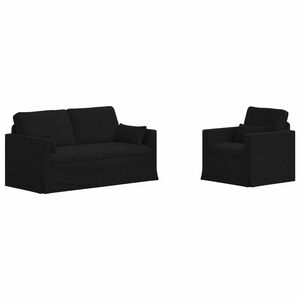 vidaXL Sada pohoviek 2 pcs Čierna 158 x 78 x 80 cm l&aacute;tka