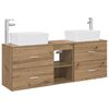 vidaXL Set kabinetov do k&uacute;peľne 3 ks Dub artisan 136 x 35 x 80 cm