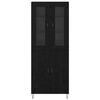 vidaXL Highboard Biely a čierny dub 69,5 x 34 x 180 cm