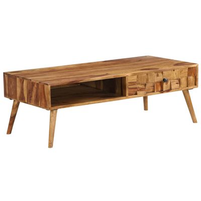vidaXL Konferenčný stolík, sheeshamové drevo s medovou povrchovou úpravou 110x50x37 cm