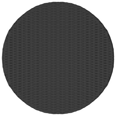 vidaXL Čajový stôl čierny 68x68x30 cm polyratanový