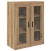 vidaXL Highboard 2 pcs Remeseln&yacute; dub Drevovl&aacute;knit&aacute; doska a sklo