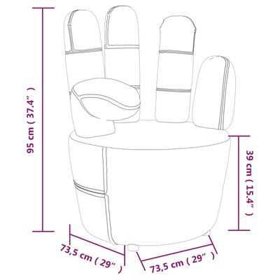 vidaXL Stolička v tvare ruky krémová zamatová