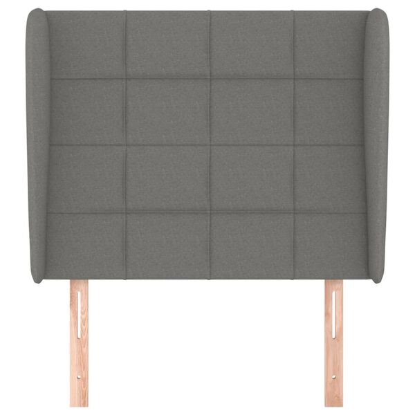 vidaXL Čelo postele so záhybmi tmavosivé 93 x 23 x 118/128 cm látka
