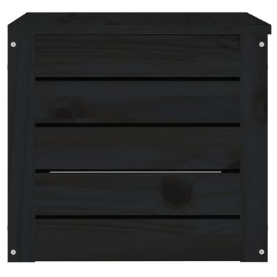 vidaXL Úložný box čierny 59,5x36,5x33 cm masívna borovica