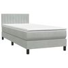 vidaXL Posteľn&yacute; r&aacute;m boxsping s matracom bledosiv&yacute; 90x220 cm zamat