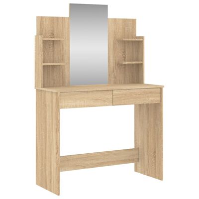 vidaXL Toaletný stolík so zrkadlom dub sonoma 96x39x142 cm