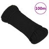 vidaXL Pracovn&eacute; lano čierne 4 mm 100 m polyester