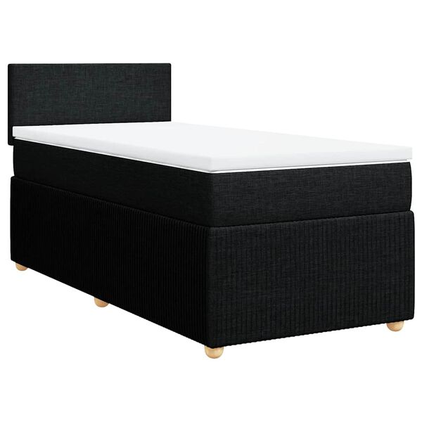 vidaXL Boxspring posteľ s matracom čierna 100x200 cm l&aacute;tka