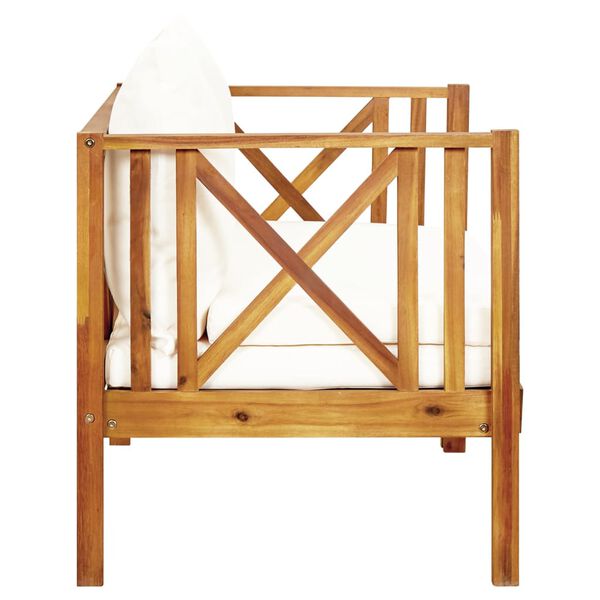 vidaXL 2-miestna záhradná lavica s vankúšmi 122 cm akáciový masív