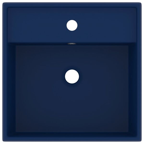 vidaXL Luxusné umývadlo, prepad, matné tmavomodré 41x41 cm, keramika