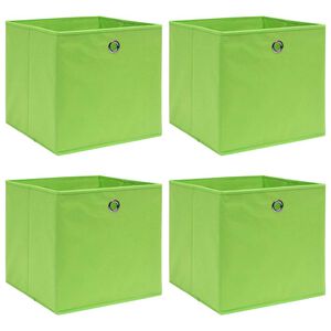 vidaXL &Uacute;ložn&eacute; boxy 4 ks, zelen&eacute; 32x32x32 cm, l&aacute;tka