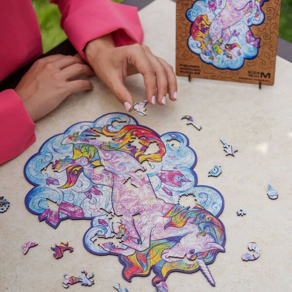 UNIDRAGON 195-dielna drev. skladačka Inspiring Unicorn stredn&aacute; 26x32cm