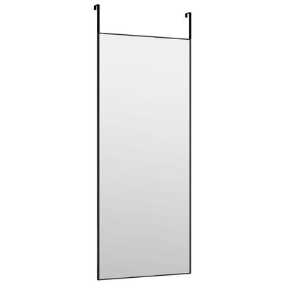 vidaXL Zrkadlo na dvere čierne 40x100 cm sklo a hliník