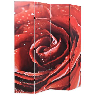 vidaXL Skladací paraván 160x170 cm, potlač červenej ruže
