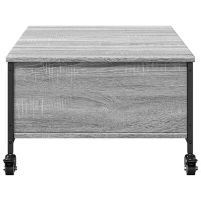vidaXL Konferenčný stolík+kolieska, sivá sonoma 91x55x34 cm