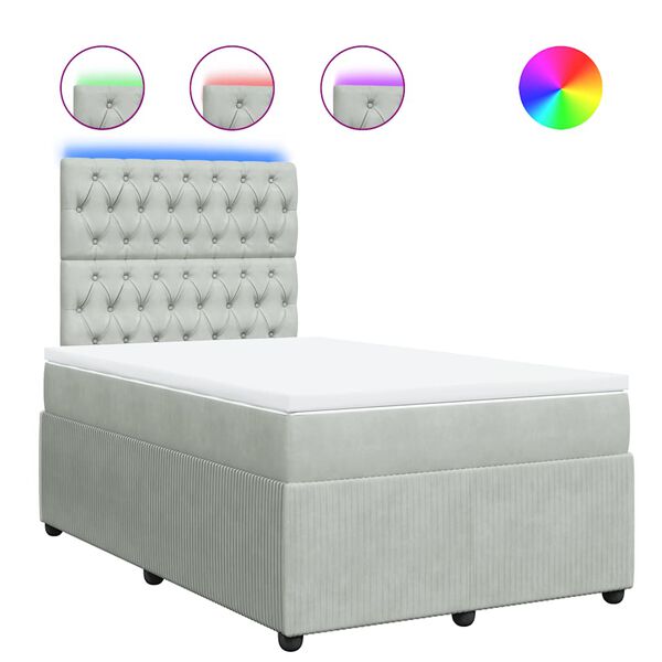 vidaXL Boxspring posteľ s matracom bledosiv&aacute; 120x190 cm zamat