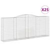 vidaXL Obl&uacute;kov&eacute; gabi&oacute;nov&eacute; ko&scaron;e 25 ks 400x50x160/180 cm pozink. železo