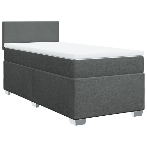 vidaXL Boxspring posteľ s matracom tmavosiv&aacute; 90x200 cm l&aacute;tka