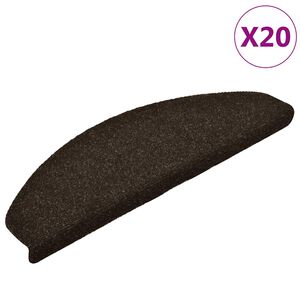 vidaXL Schodov&eacute; rohože, samolepiace, 20 ks, 65x21x4 cm, tmavohned&eacute;, polkruhov&eacute;, veľk&eacute;
