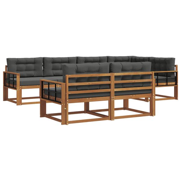 vidaXL Z&aacute;hradn&aacute; s&uacute;prava gaučov s vank&uacute;&scaron;om 7 pcs Pr&iacute;rodn&aacute; a antracitov&aacute;