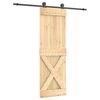 vidaXL Posuvn&eacute; dvere Pr&iacute;rodn&aacute; a čierna 70 x 210 cm