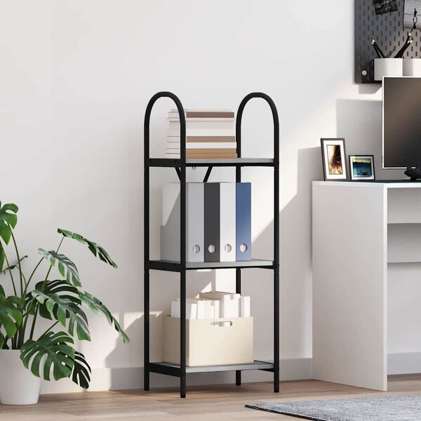 vidaXL Reg&aacute;l na knihy Siv&yacute; Sonoma 40 x 30 x 109 cm Kompozitn&eacute; drevo