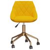 vidaXL Otočn&aacute; jed&aacute;lensk&aacute; stolička horčicovo-žlt&aacute; zamatov&aacute;
