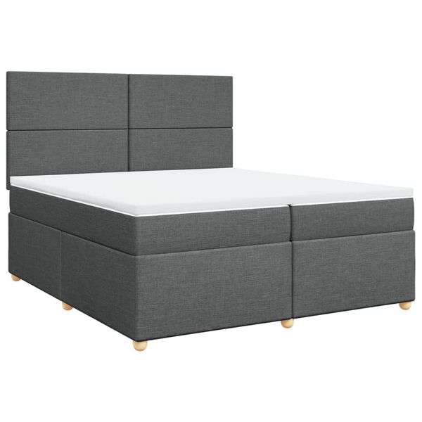 vidaXL Boxspring posteľ s matracom tmavosiv&aacute; 200x200 cm l&aacute;tka