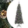 vidaXL Umel&yacute; vianočn&yacute; stromček Zelen&aacute; 210 cm PVC, plast a oceľ