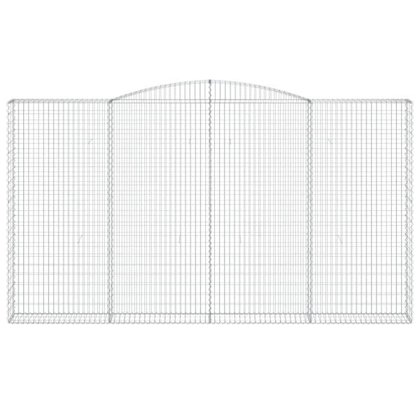 vidaXL Obl&uacute;kov&yacute; gabionov&yacute; k&ocirc;&scaron; 9 ks 400x30x220/240cm pozinkovan&eacute; železo