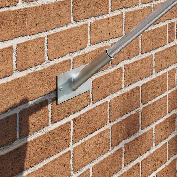 vidaXL Držitelj vlajky Strieborná 10.5 x 7.5 x 0.2 cm Oceľ