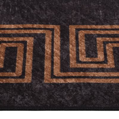 vidaXL Prateľný koberec 190x300 cm čierno-zlatý protišmykový