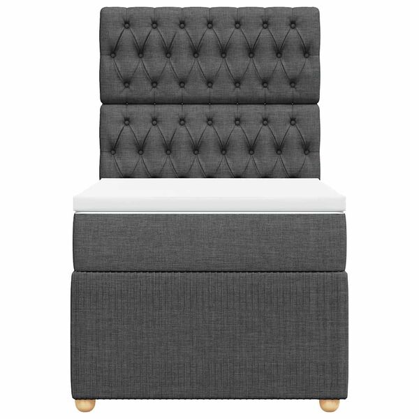 vidaXL Boxspring posteľ s matracom tmavosiv&aacute; 100x200 cm l&aacute;tka