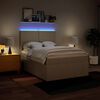 vidaXL Boxspring posteľ s matracom kr&eacute;mov&yacute; 140x190 cm l&aacute;tka