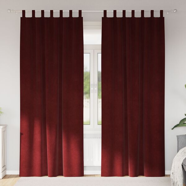 vidaXL Zatemňovacie závesy 2 pcs Víno červené 140 x 260 cm Zamat