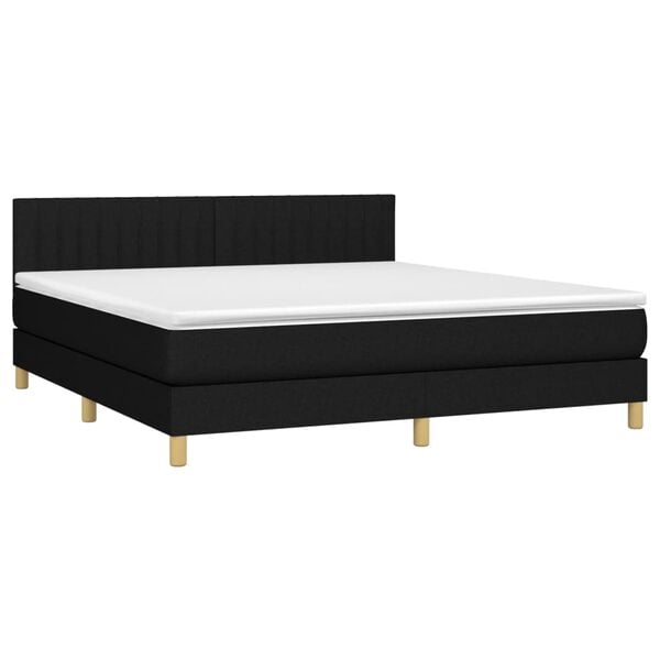 vidaXL Posteľn&yacute; r&aacute;m boxspring s matracom čierny 180x200 cm l&aacute;tka