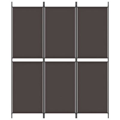 vidaXL 3-panelový paraván hnedý 150x180 cm látka