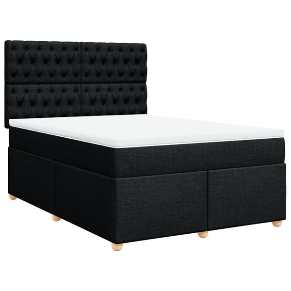 vidaXL Boxspring posteľ s matracom čierny 140x190 cm l&aacute;tka