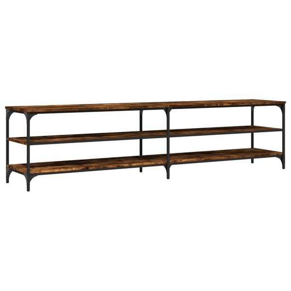 vidaXL TV skrinka dymov&yacute; dub 200x30x50 cm kompozitn&eacute; drevo a kov